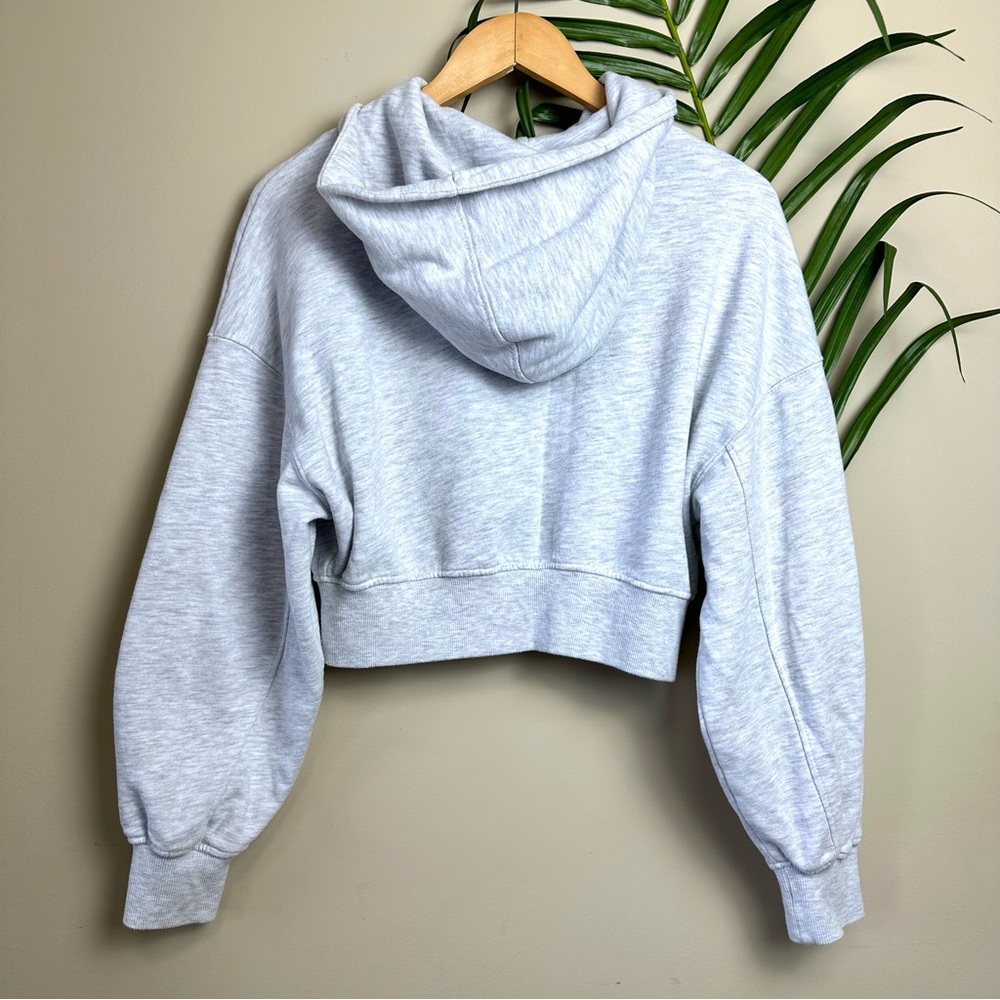 Garage Light Grey Cropped Zip Up Hoodie - Picture 6 of 6